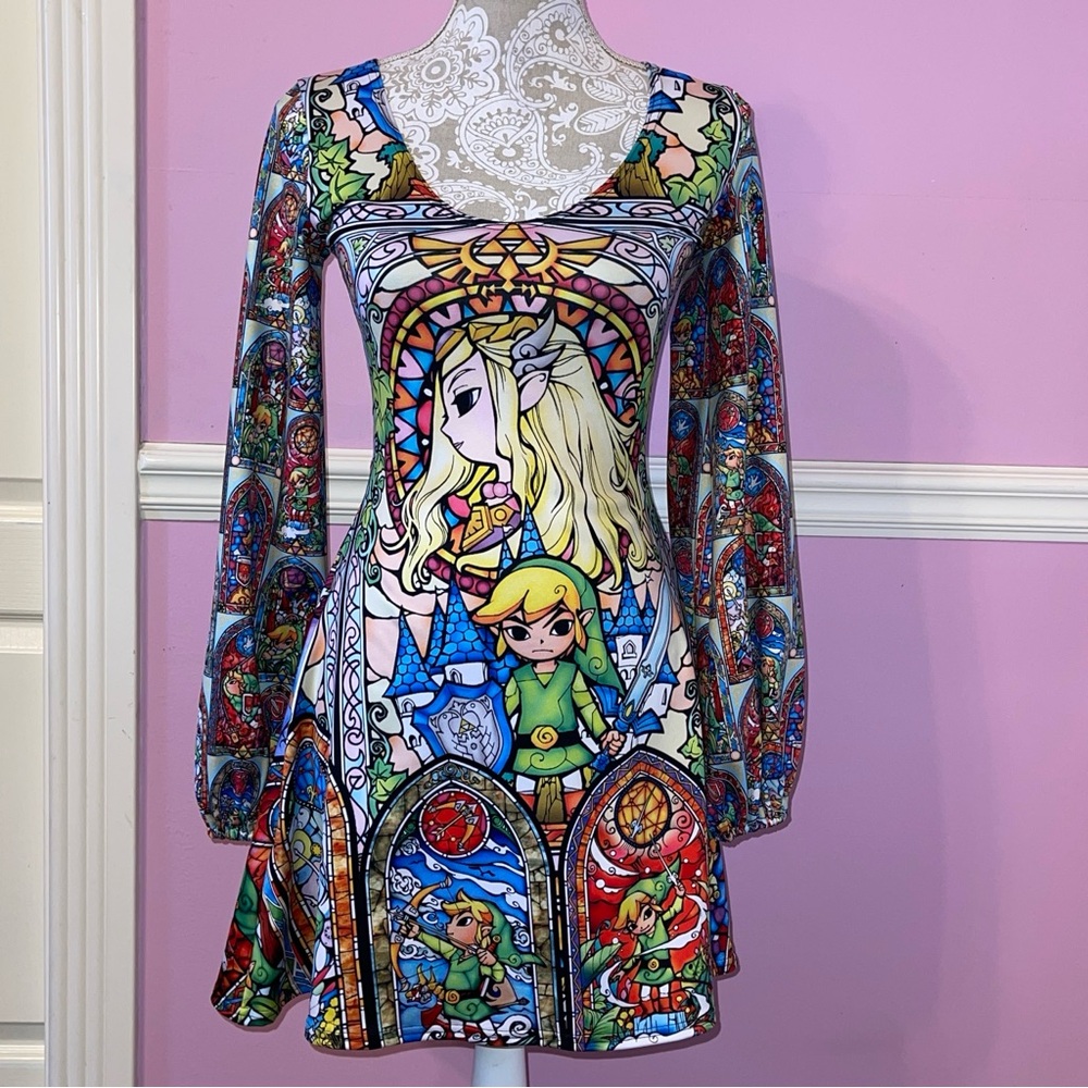Blackmilk legend of Zelda wind waker stained glass dress fairy cottage Fairycore